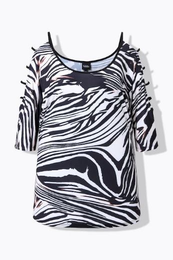 Moda za polnejše Majica 3/4 rukava uzorak zebre plus velikost, xxl, Ulla Popken in Johann Popken (JP1880)