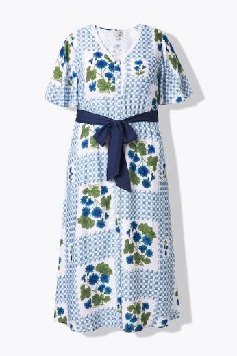 Moda za polnejše Haljina maxi kratkih rukava V izreza plus velikost, xxl, Ulla Popken in Johann Popken (JP1880)