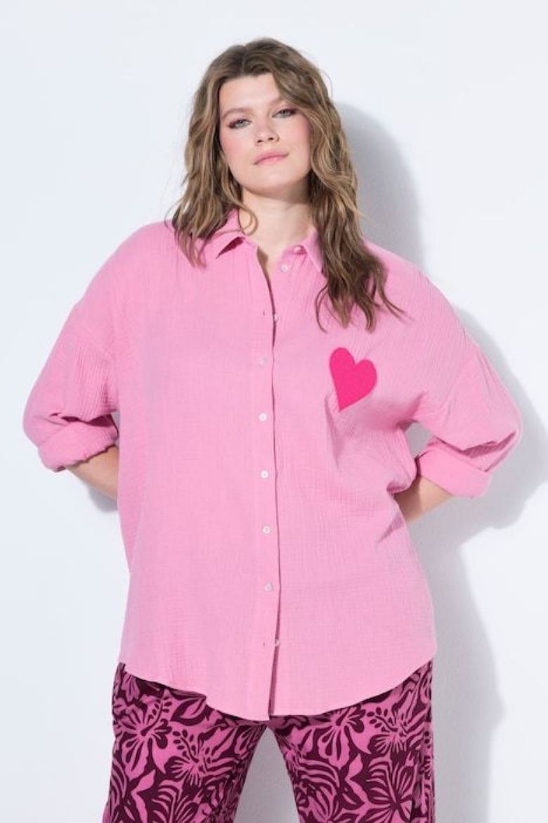 Moda za polnejše Bluza šireg kroja od muslina plus velikost, xxl, Ulla Popken in Johann Popken (JP1880)