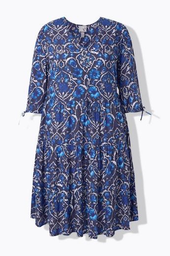 Moda za polnejše Haljina midi 3/4 rukava V izreza plus velikost, xxl, Ulla Popken in Johann Popken (JP1880)