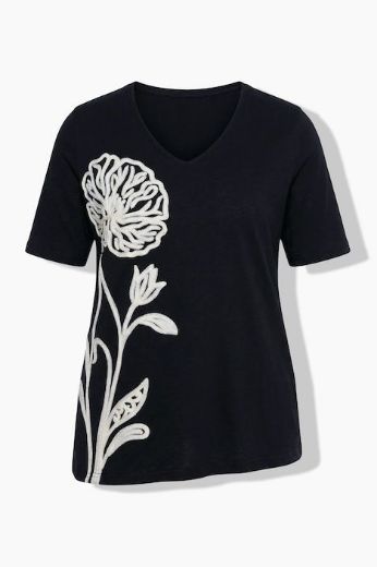 Moda za polnejše Majica kratkih rukava V ovratnika plus velikost, xxl, Ulla Popken in Johann Popken (JP1880)
