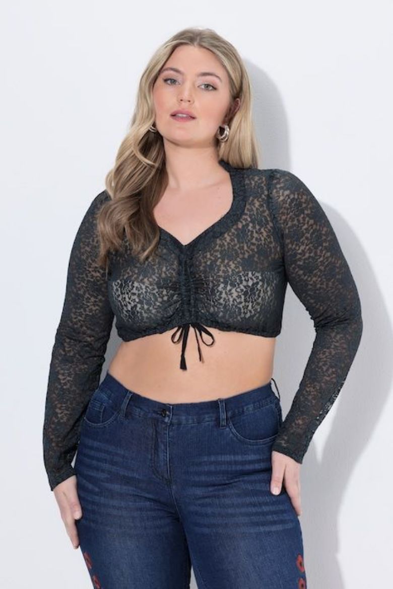 Moda za polnejše Bluza dugih rukava kraćeg kroja plus velikost, xxl, Ulla Popken in Johann Popken (JP1880)