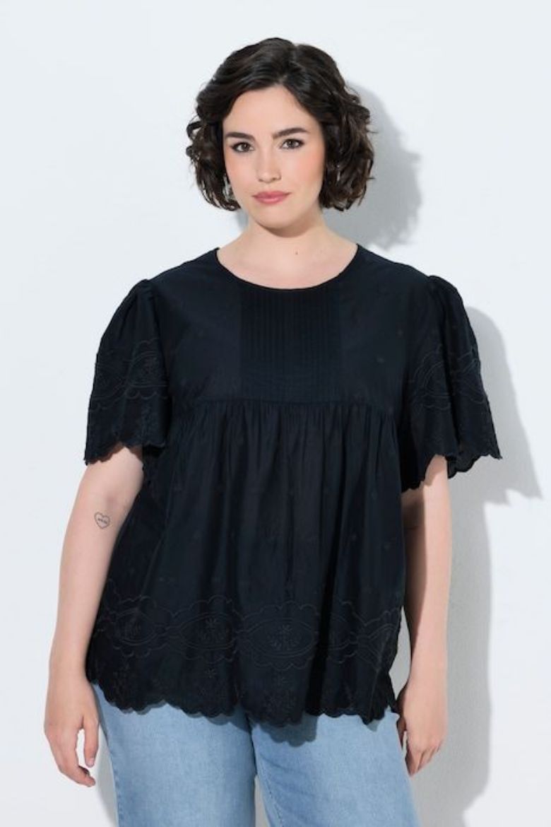 Moda za polnejše Bluza kratkih rukava A kroja plus velikost, xxl, Ulla Popken in Johann Popken (JP1880)