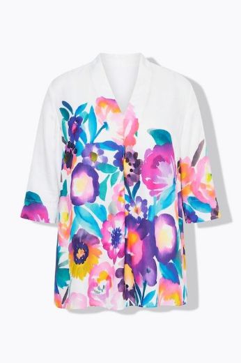 Moda za polnejše Bluza 3/4 rukava A kroja plus velikost, xxl, Ulla Popken in Johann Popken (JP1880)