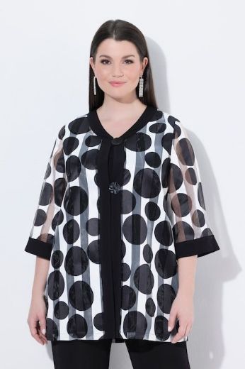 Moda za polnejše Bluza 3/4 rukava A kroja plus velikost, xxl, Ulla Popken in Johann Popken (JP1880)