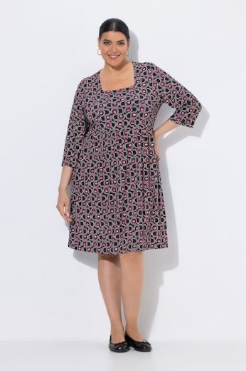 Moda za polnejše Haljina midi 3/4 rukava plus velikost, xxl, Ulla Popken in Johann Popken (JP1880)