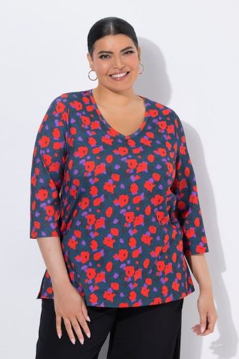 Moda za polnejše Majica 3/4 rukakava V ovratnika plus velikost, xxl, Ulla Popken in Johann Popken (JP1880)