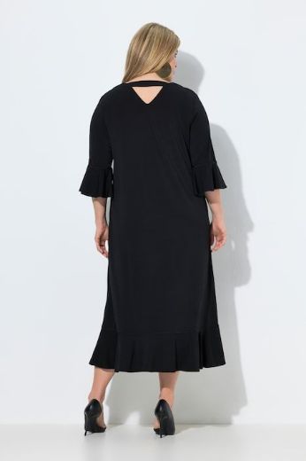 Moda za polnejše Haljina maxi 3/4 rukava na volane plus velikost, xxl, Ulla Popken in Johann Popken (JP1880)