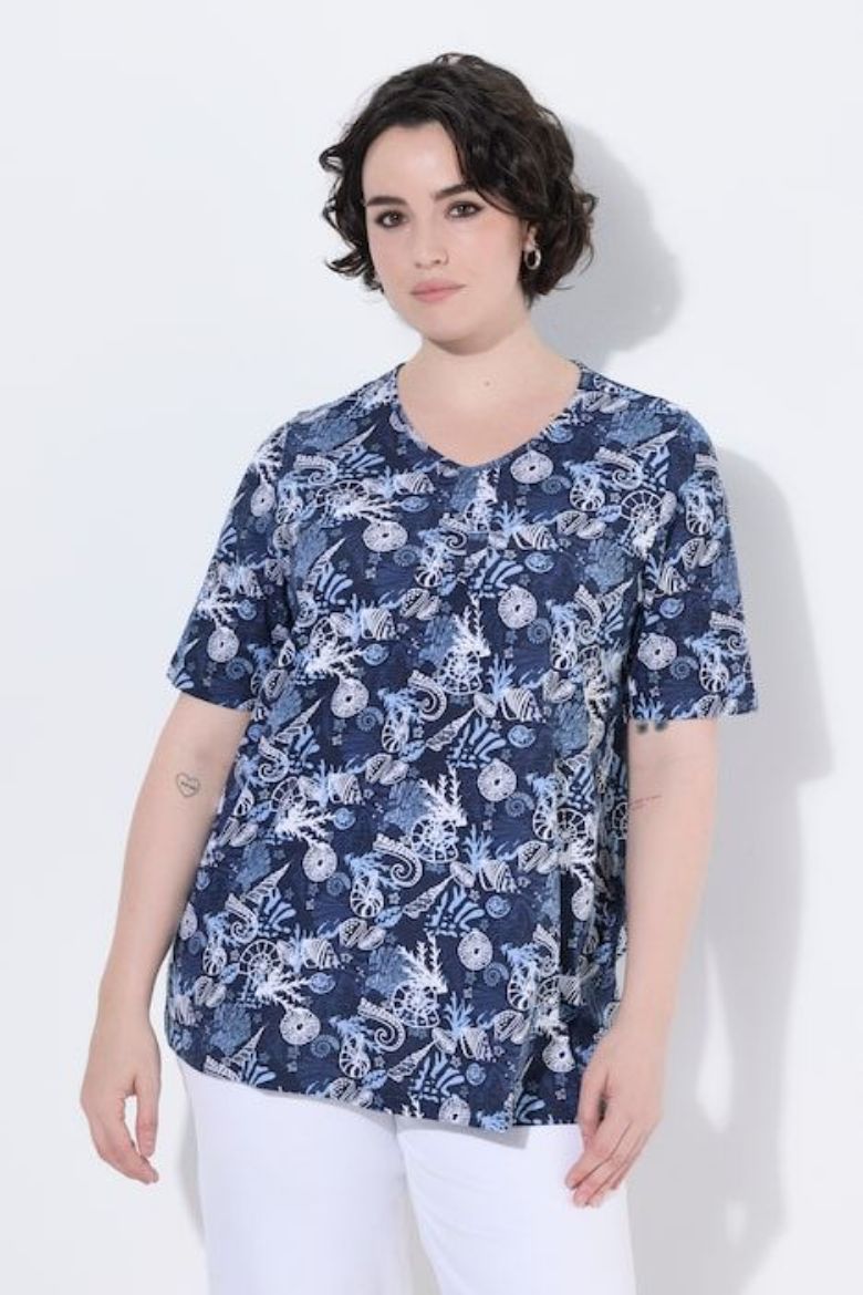 Moda za polnejše Majica kratkih rukava V ovratnika plus velikost, xxl, Ulla Popken in Johann Popken (JP1880)