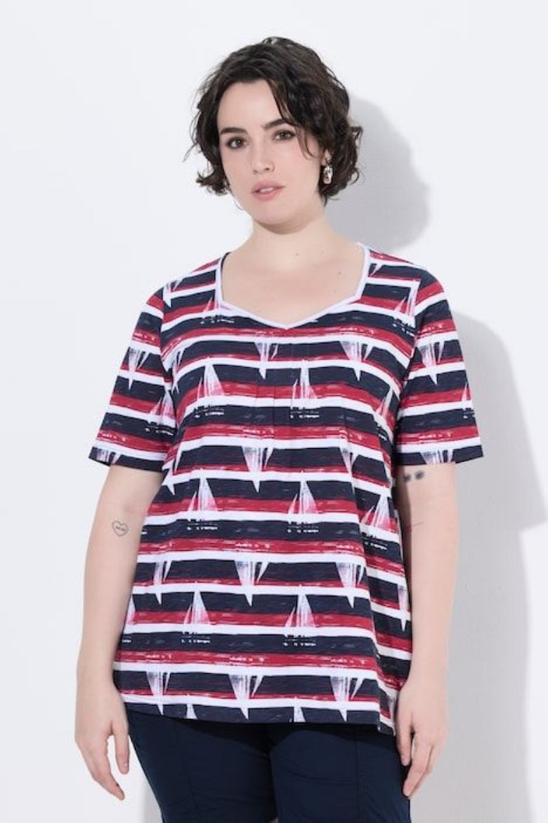 Moda za polnejše Majica kratkih rukava A kroja plus velikost, xxl, Ulla Popken in Johann Popken (JP1880)