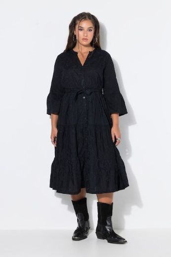 Moda za polnejše Haljina 3/4 rukava na kopčanje plus velikost, xxl, Ulla Popken in Johann Popken (JP1880)