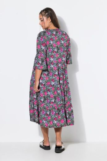 Moda za polnejše Haljina maxi 3/4 rukava plus velikost, xxl, Ulla Popken in Johann Popken (JP1880)