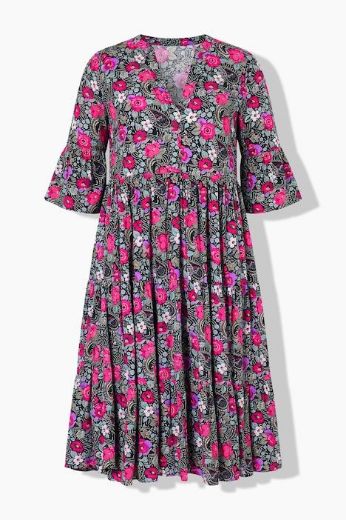 Moda za polnejše Haljina maxi 3/4 rukava plus velikost, xxl, Ulla Popken in Johann Popken (JP1880)