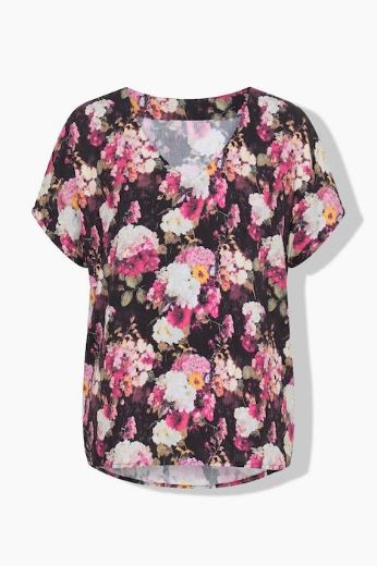 Moda za polnejše Bluza kratkih rukava V ovratnika plus velikost, xxl, Ulla Popken in Johann Popken (JP1880)