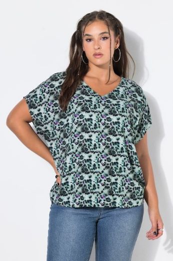 Moda za polnejše Bluza kratkih rukava V ovratnika plus velikost, xxl, Ulla Popken in Johann Popken (JP1880)