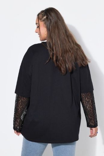 Moda za polnejše Majica šireg kroja s detaljima čipke na rukavima plus velikost, xxl, Ulla Popken in Johann Popken (JP1880)