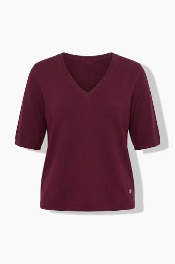 Moda za polnejše Pulover kratkih rukava V ovratnika plus velikost, xxl, Ulla Popken in Johann Popken (JP1880)