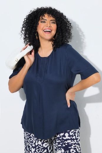 Moda za polnejše Bluza kratkih rukava s okruglim izrezom plus velikost, xxl, Ulla Popken in Johann Popken (JP1880)