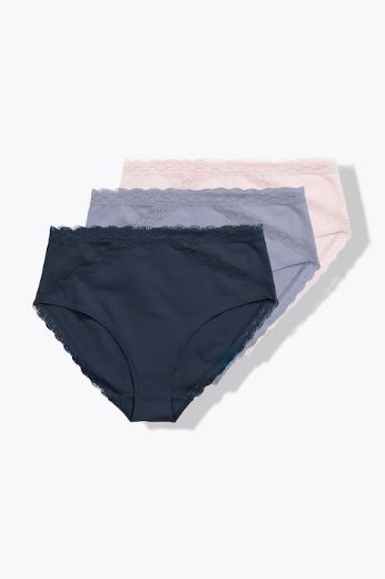 Moda za polnejše Gaćice midi 3 komada plus velikost, xxl, Ulla Popken in Johann Popken (JP1880)
