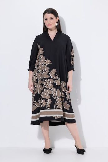 Moda za polnejše Halina midi 3/4 rukava V ovratnika plus velikost, xxl, Ulla Popken in Johann Popken (JP1880)