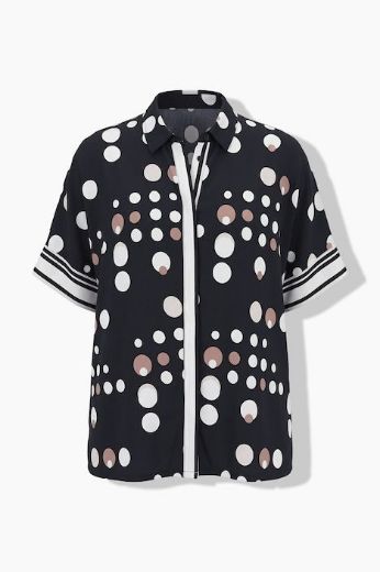 Moda za polnejše Bluza kratkih rukava na kopčanje plus velikost, xxl, Ulla Popken in Johann Popken (JP1880)