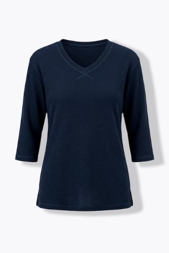 Moda za polnejše Majica 3/4 rukava V ovratnika plus velikost, xxl, Ulla Popken in Johann Popken (JP1880)