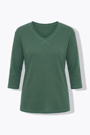 Moda za polnejše Majica 3/4 rukava V ovratnika plus velikost, xxl, Ulla Popken in Johann Popken (JP1880)