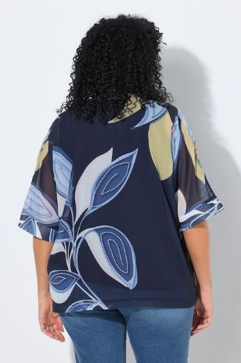 Moda za polnejše Bluza 3/4 rukava V ovratnika plus velikost, xxl, Ulla Popken in Johann Popken (JP1880)
