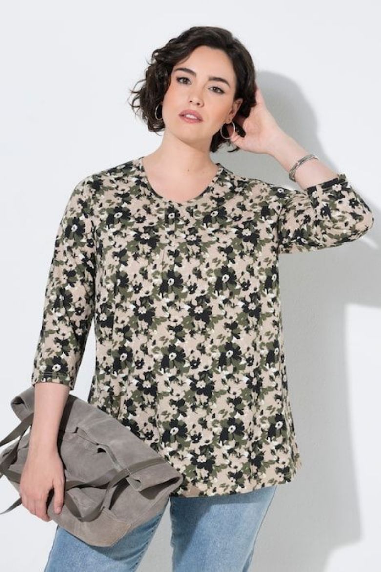 Moda za polnejše Majica 3/4 rukava A kroja plus velikost, xxl, Ulla Popken in Johann Popken (JP1880)