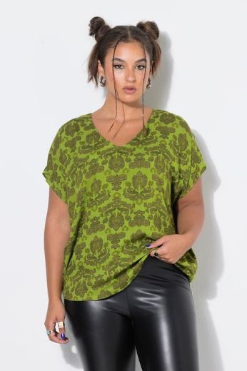 Moda za polnejše Bluza kratkih rukava V ovratnika plus velikost, xxl, Ulla Popken in Johann Popken (JP1880)