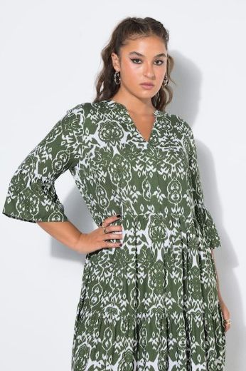 Moda za polnejše Haljina maxi 3/4 rukava plus velikost, xxl, Ulla Popken in Johann Popken (JP1880)