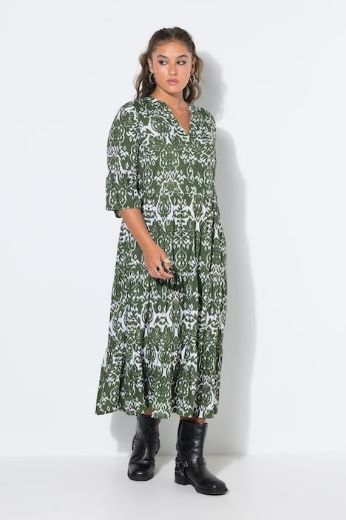 Moda za polnejše Haljina maxi 3/4 rukava plus velikost, xxl, Ulla Popken in Johann Popken (JP1880)