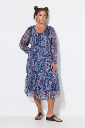 Moda za polnejše Haljina midi dugih rukava plus velikost, xxl, Ulla Popken in Johann Popken (JP1880)