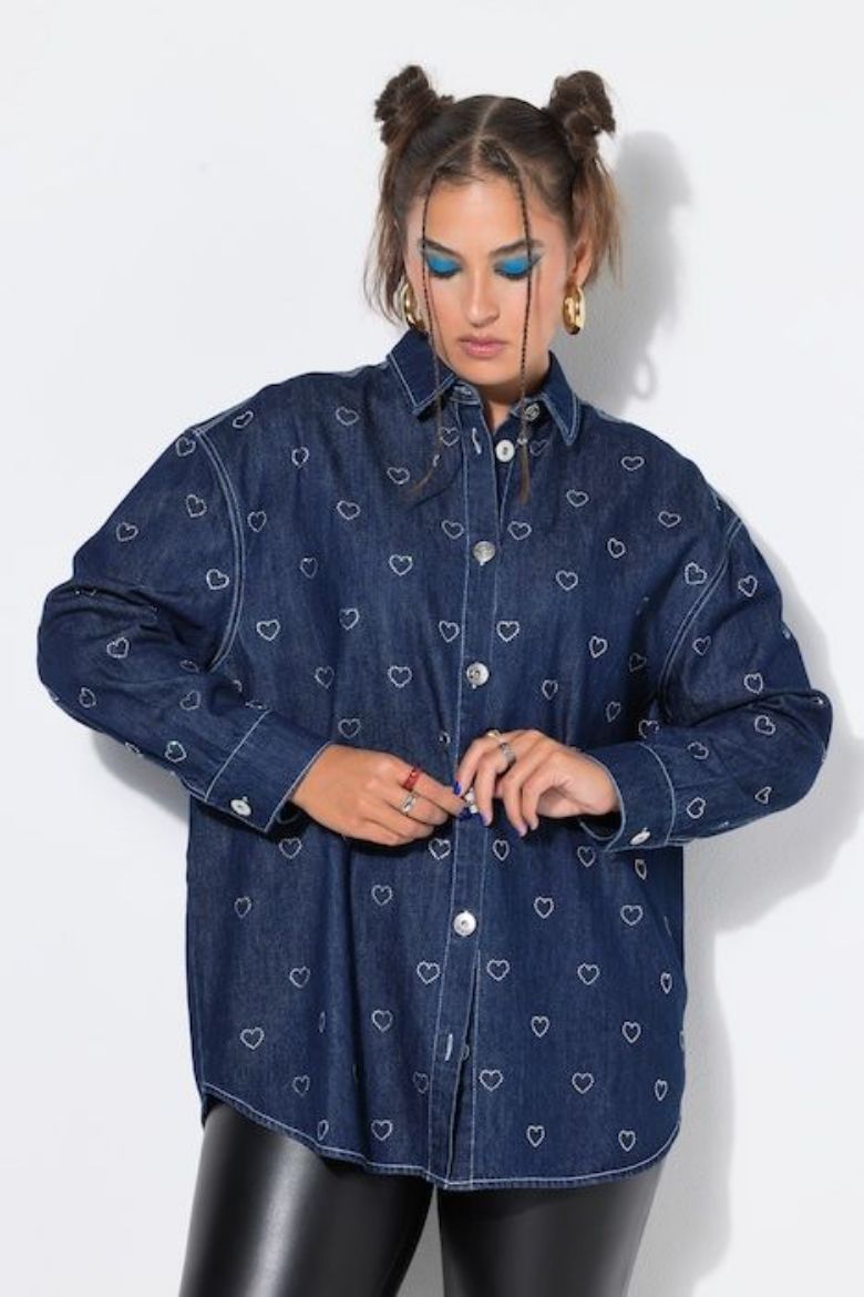 Moda za polnejše Košulja dugih rukava traper plus velikost, xxl, Ulla Popken in Johann Popken (JP1880)
