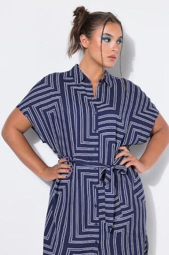 Moda za polnejše Haljina midi kratkih rukava A kroja plus velikost, xxl, Ulla Popken in Johann Popken (JP1880)