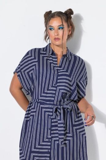 Moda za polnejše Haljina midi kratkih rukava A kroja plus velikost, xxl, Ulla Popken in Johann Popken (JP1880)