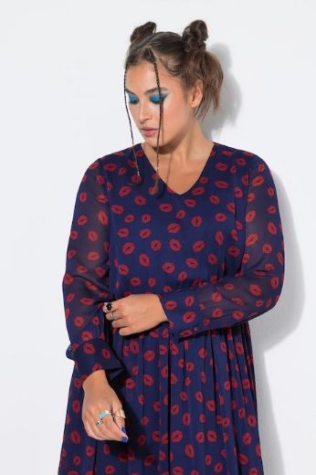 Moda za polnejše Haljina dugih rukava A kroja plus velikost, xxl, Ulla Popken in Johann Popken (JP1880)