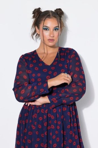 Moda za polnejše Haljina dugih rukava A kroja plus velikost, xxl, Ulla Popken in Johann Popken (JP1880)