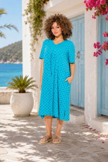 Moda za polnejše Haljina midi kratkih rukava plus velikost, xxl, Ulla Popken in Johann Popken (JP1880)