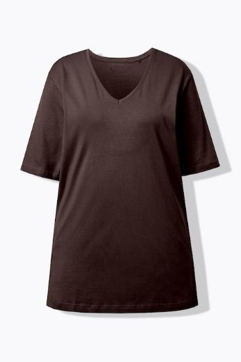 Moda za polnejše Majica V izrez Basic plus velikost, xxl, Ulla Popken in Johann Popken (JP1880)