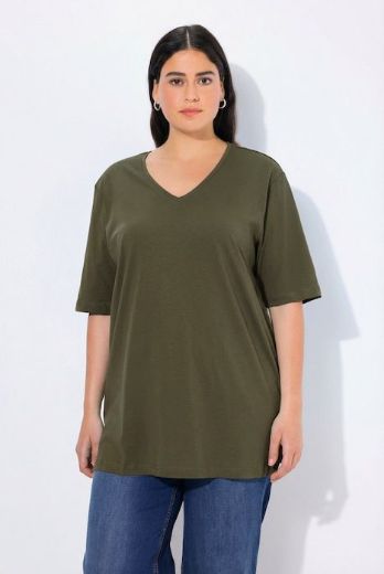 Moda za polnejše Majica V izrez Basic plus velikost, xxl, Ulla Popken in Johann Popken (JP1880)