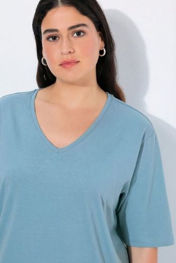 Moda za polnejše Majica V izrez Basic plus velikost, xxl, Ulla Popken in Johann Popken (JP1880)