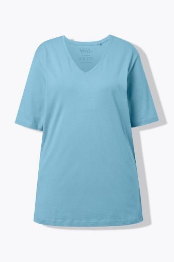 Moda za polnejše Majica V izrez Basic plus velikost, xxl, Ulla Popken in Johann Popken (JP1880)