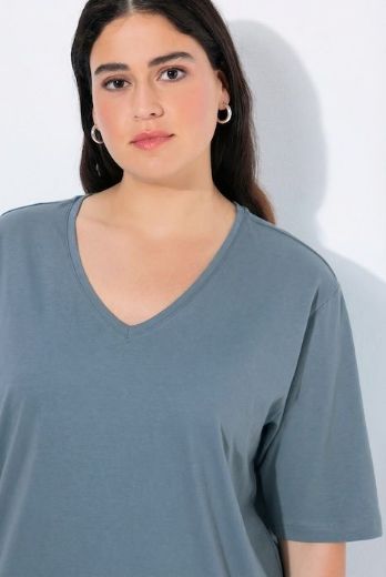 Moda za polnejše Majica V izrez Basic plus velikost, xxl, Ulla Popken in Johann Popken (JP1880)