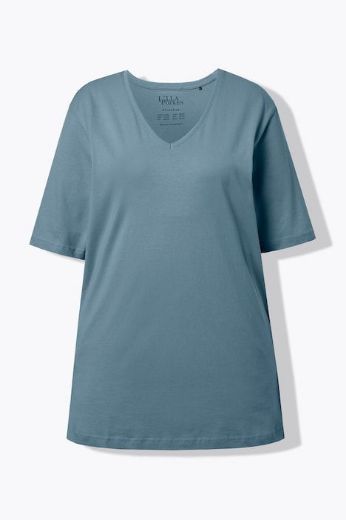 Moda za polnejše Majica V izrez Basic plus velikost, xxl, Ulla Popken in Johann Popken (JP1880)