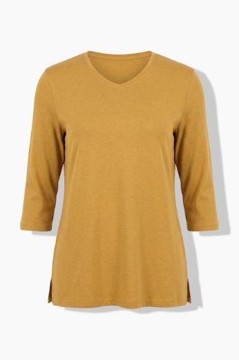 Moda za polnejše Majica V ovratnika 3/4 rukava plus velikost, xxl, Ulla Popken in Johann Popken (JP1880)