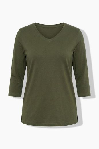 Moda za polnejše Majica V ovratnika 3/4 rukava plus velikost, xxl, Ulla Popken in Johann Popken (JP1880)