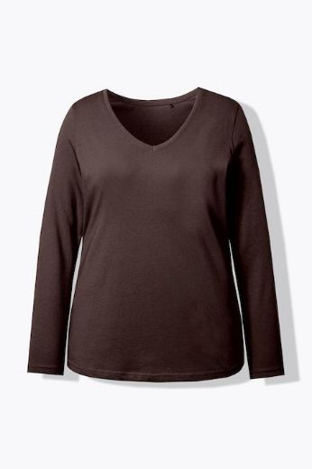 Moda za polnejše Majica dugih rukava V ovratnika plus velikost, xxl, Ulla Popken in Johann Popken (JP1880)