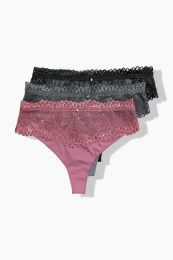Moda za polnejše Gaćice tange 3 komada plus velikost, xxl, Ulla Popken in Johann Popken (JP1880)