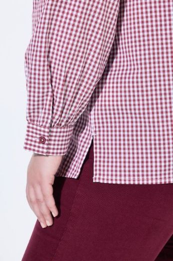 Moda za polnejše Košulja dugih rukava karirana s dodatkom ukrasne mašne plus velikost, xxl, Ulla Popken in Johann Popken (JP1880)